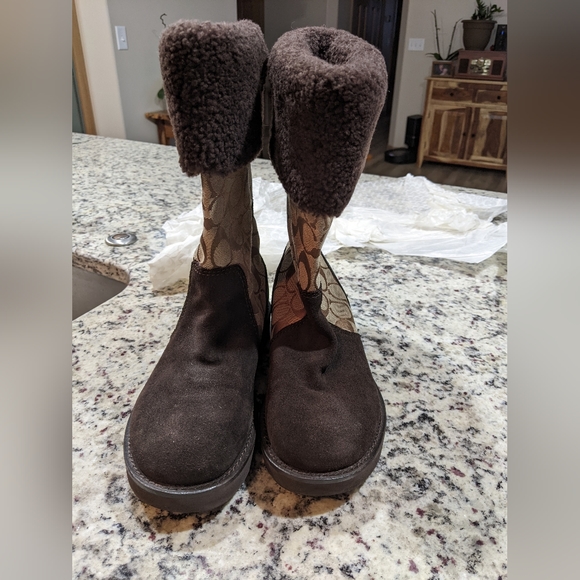Coach Kally Brown Boots Size 8 Width M - Picture 3 of 16